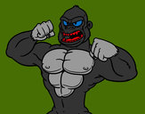 Desenho Gorila forte pintado por Marlonn 