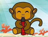 Desenho Macaco flautista pintado por kaylane09