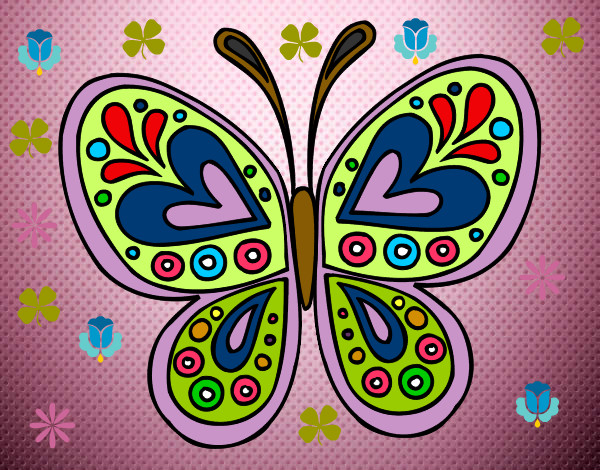 Desenho Mandala borboleta pintado por Lunamagic