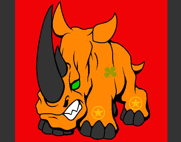 Desenho Rinoceronte II pintado por tenisou
