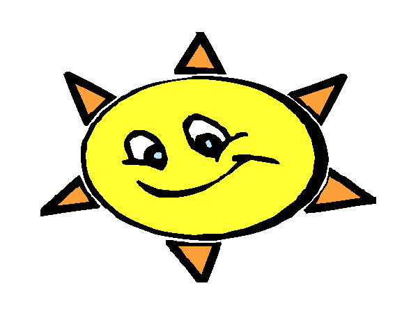 Desenho Sol sorridente pintado por Adelia