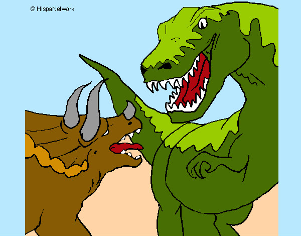 Desenho Luta de dinossauros pintado por  kauacamil