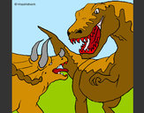 Desenho Luta de dinossauros pintado por  kauacamil