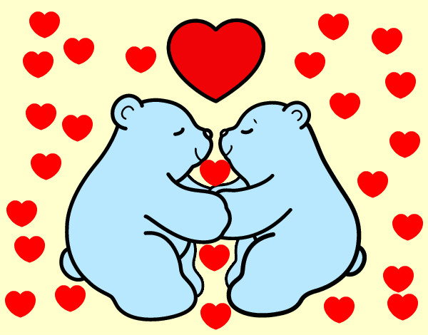 Desenho Os ursos polares amar pintado por vitao