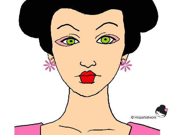 Desenho Cara de geisha pintado por taisjs