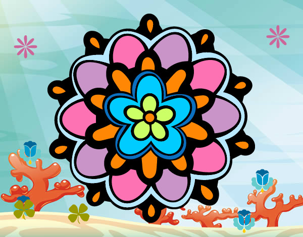 Desenho Mandala com uma flor pintado por yasmim1