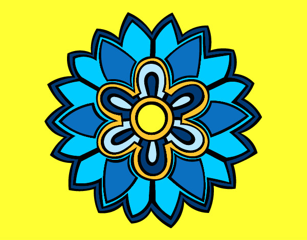 Desenho Mandala em forma flor weiss pintado por JessyVieir