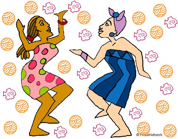 Desenho Mulheres a dançar pintado por taisjs