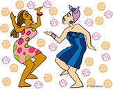 Desenho Mulheres a dançar pintado por taisjs
