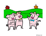 Desenho Os três porquinhos 5 pintado por evelyns2