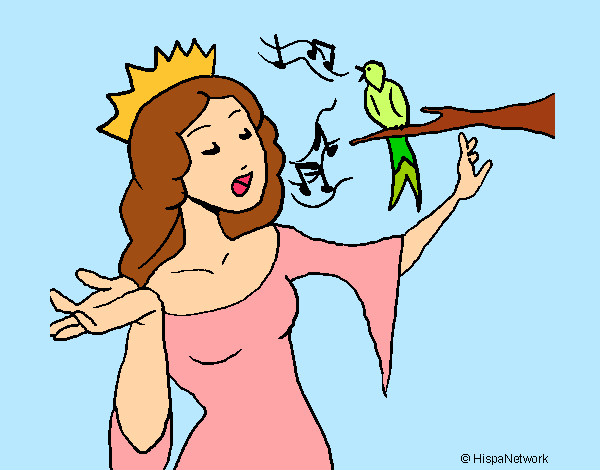 Desenho Princesa a cantar pintado por crislouro