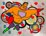 Desenho Super herói enorme pintado por theteu
