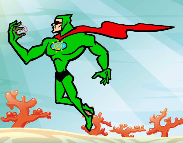 Desenho Super herói poderoso pintado por Luisfecofi