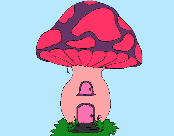 Desenho de Casa cogumelo pintado e colorido por Usuário não registrado o  dia 30 de Agosto do 2011