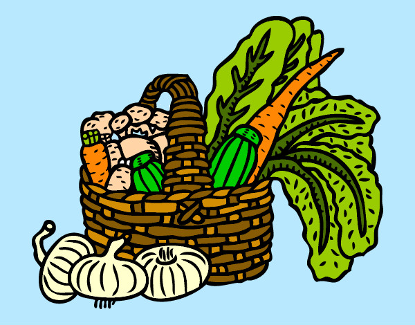 Desenho Cesta de legumes pintado por joaquim