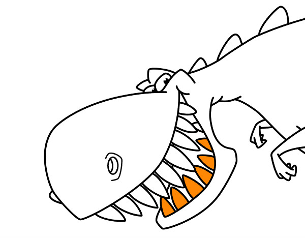 Desenho Dinossauro de dentes afiados pintado por Mateusmazu