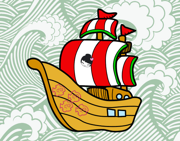 Desenho Embarcação piratas pintado por Fabioloso