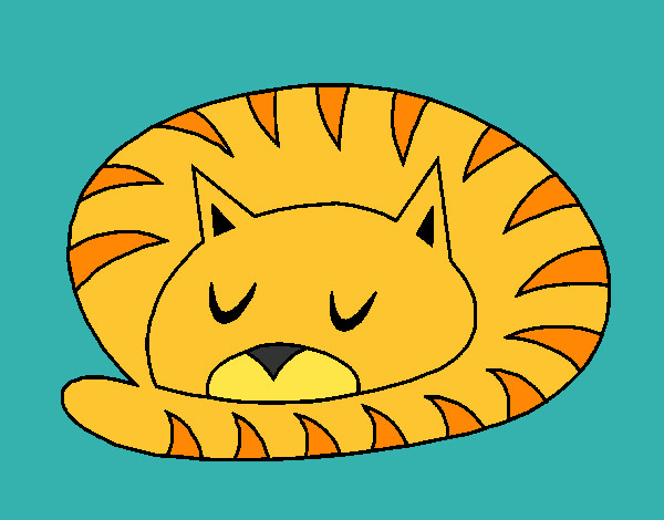 Desenho Gato a dormir pintado por crislouro