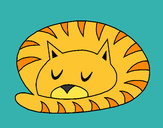 Desenho Gato a dormir pintado por crislouro