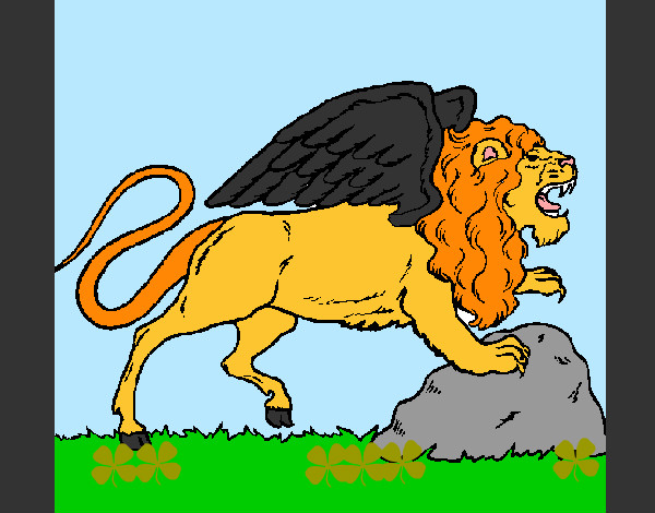 Desenho Leão alado pintado por Fabioloso