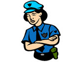 Desenho Mulher polícia pintado por vitorcely