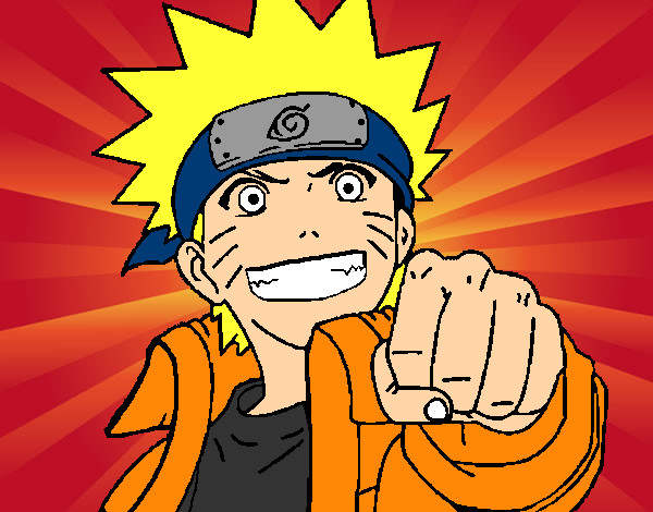 Desenho Naruto alegre pintado por Grandtest
