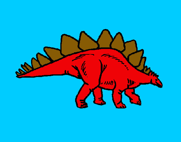 Desenho Stegossaurus pintado por samuca