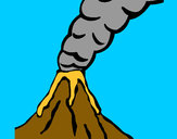 Desenho Vulcão pintado por samuca