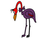 Desenho Flamingo com passarita pintado por Anthonyela