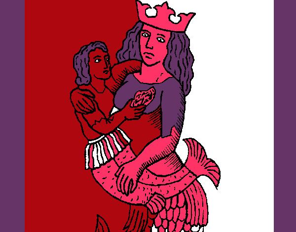 Desenho Mãe sereia pintado por Anthonyela