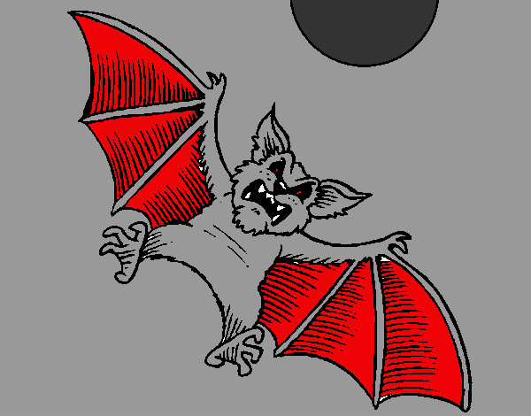 Desenho Morcego cão pintado por gonsalves