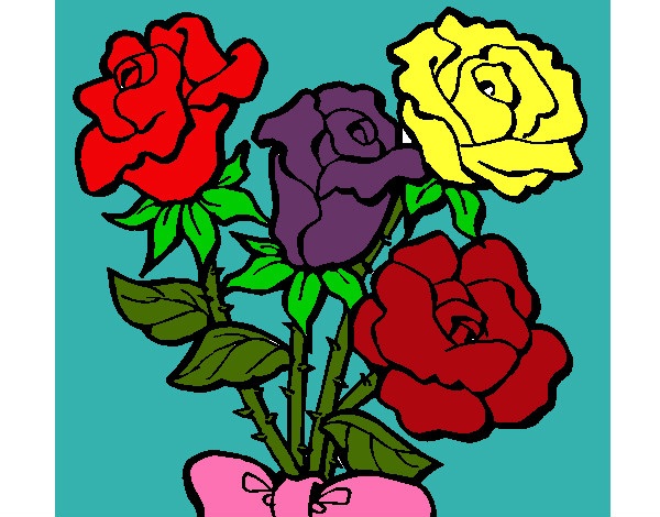 Desenho Ramo de rosas pintado por Jaiane 
