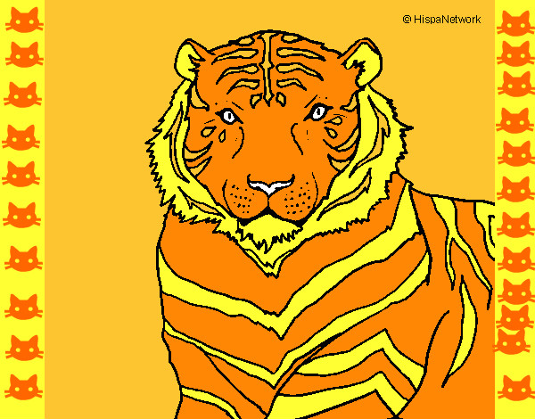 Desenho Tigre pintado por laurem