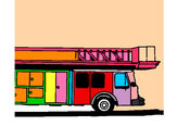 Desenho Camião de bombeiros com escada pintado por Rogerioan