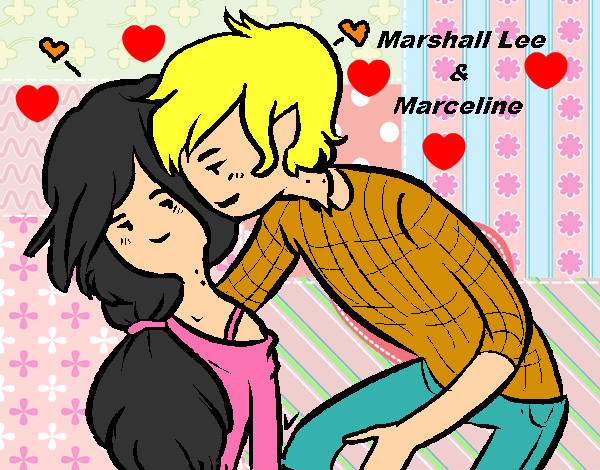 Desenho Marshall Lee e Marceline pintado por yasmim1