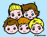 Desenho One Direction 2 pintado por baba