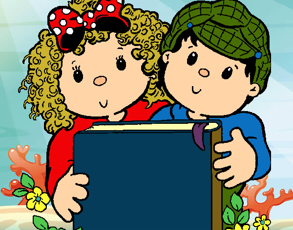 Crianças com um livro