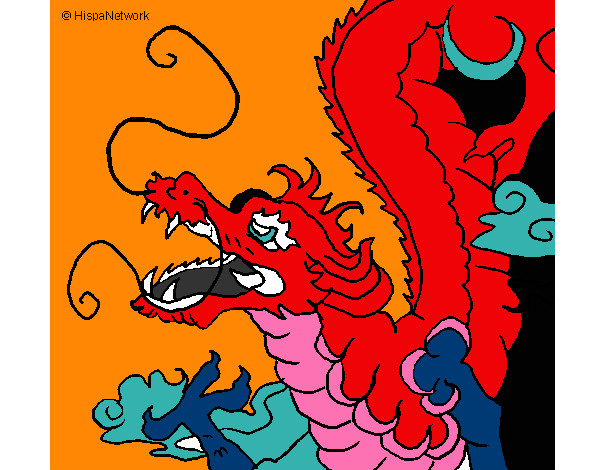 Desenho Dragão japonês pintado por LEANDROVI
