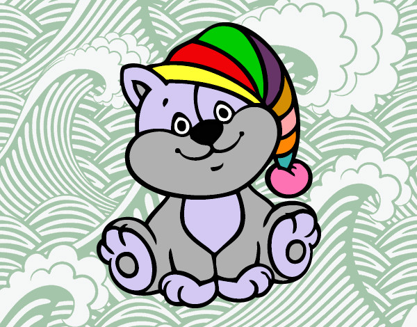 Desenho Gato com chapéu pintado por danidan