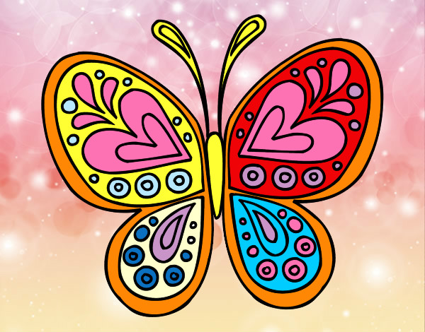 Desenho Mandala borboleta pintado por MartaP