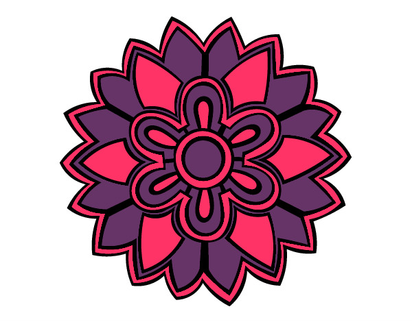 Desenho Mandala em forma flor weiss pintado por reandreoli