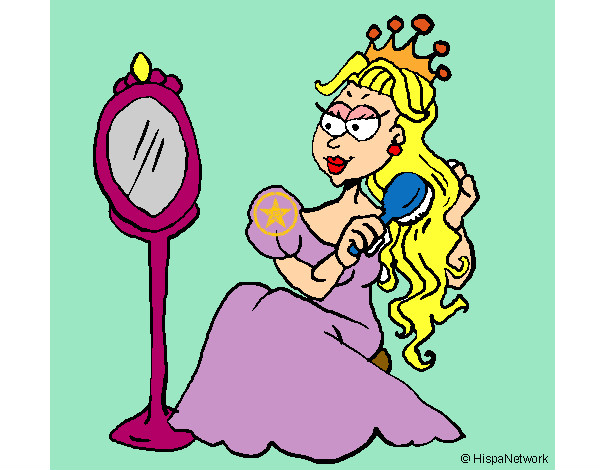 Desenho Princesa e espelho pintado por dricaselen