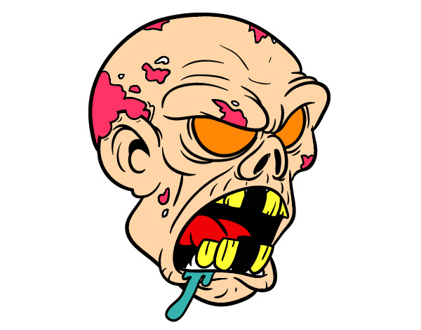 Desenho Cabeça de zombie pintado por danidan