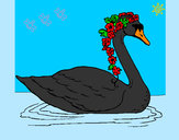 Desenho Cisne com flores pintado por desenhar43