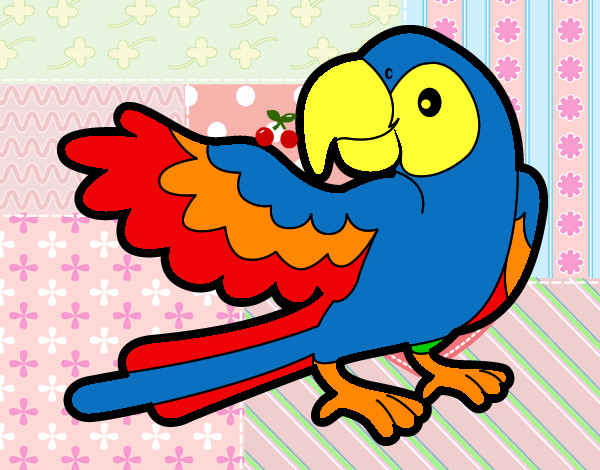 Desenho Papagaio abrir a asa pintado por CALEBE
