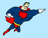 Desenho Super herói enorme pintado por Matteo