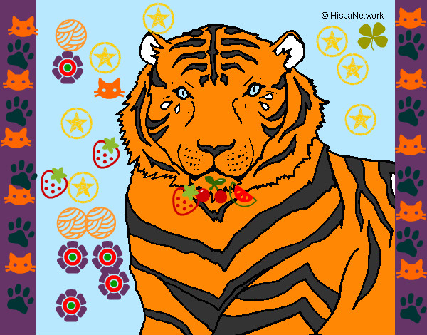 Desenho Tigre pintado por Matteo