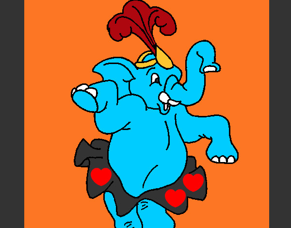 Desenho Elefante a dançar pintado por isay