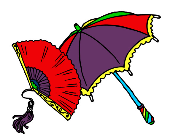 Leque e guarda-chuva