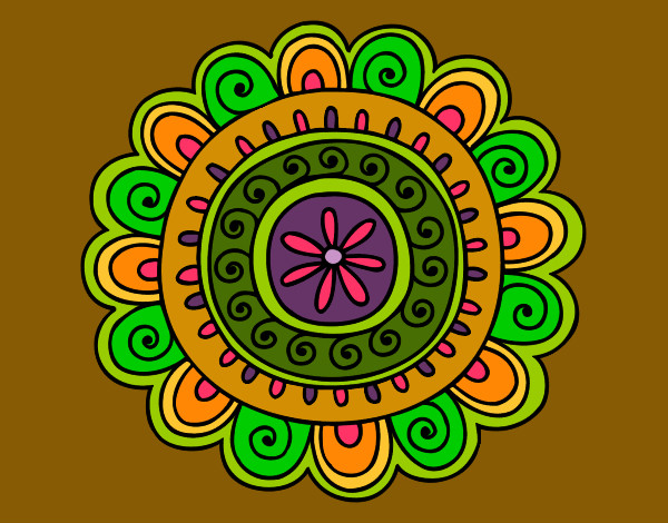 Desenho Mandala alegre pintado por giu_alc